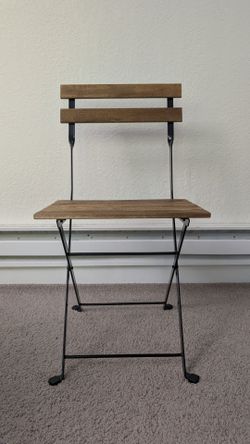 Set of 2 IKEA TÄRNÖ Folding Bistro Chairs – Acacia Wood & Black Steel
