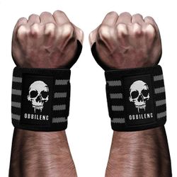 OBBILENC Gym Wrist Wraps, Weightlifting Wrist Straps for Men and Women, Heavy Duty Elastic Cotton Wrist Support Straps for Weight Lifting, Strength Tr