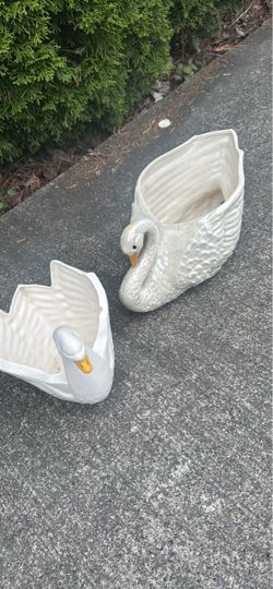 2 flowers decorating swans
