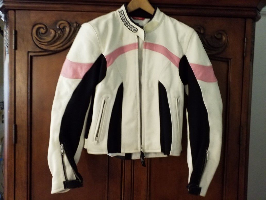 Teknic leather womens motorcycle jacket size 8, like new