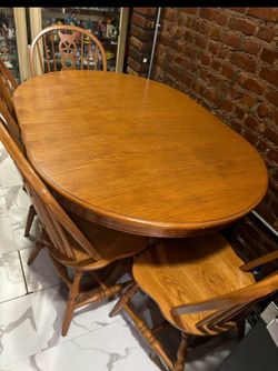 Solid wood table and four chairs