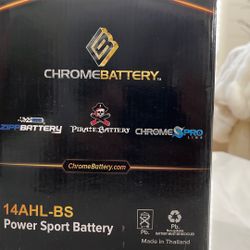 NEW CHROME BATTERY TM 14AHL-BS Power Sport Battery