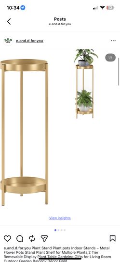 Plant Stand Plant pots Indoor Stands – Metal Flower Pots Stand Plant Shelf for Multiple Plants,2 Tier Removable Display Plant Table Gardeing Gifts for