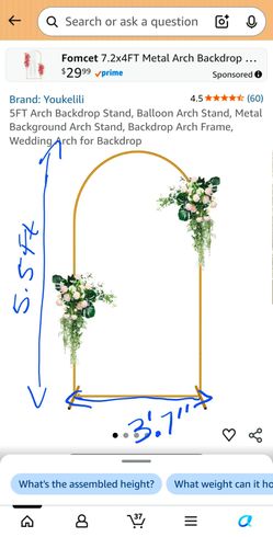 5.5ft Gold Arch Backdrop Stand