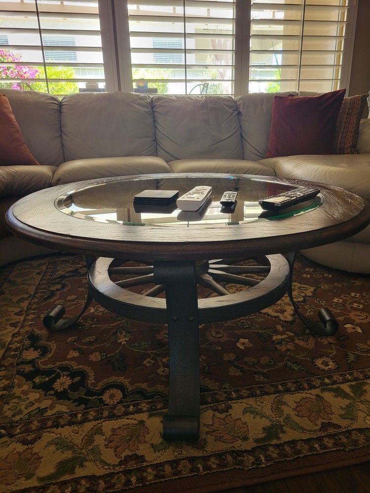 Wagon Wheel Coffee Table & End Table Set