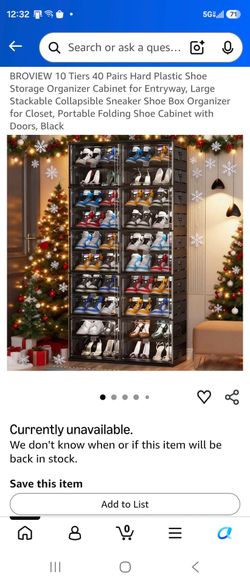 40 pair shoe organizer.  Fits size 12 men.