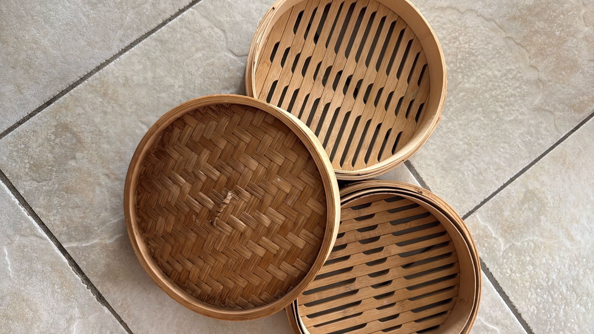 2 Tier Bamboo Steamer For Bao Buns Dim sum Veggies Or Others 