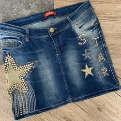 Women Denim Jeans Short Skirt