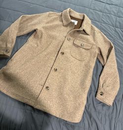 New Women’s Old Navy pea coat like dress jacket shacket sz small   New, unworn   Brown wool like