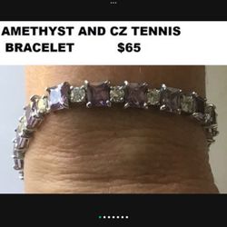 AMETHYST AND CUBIC ZIRCONIA TENNIS BRACELET  - ❤️  Mother's Day is coming, are you ready? ❤️
