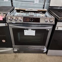 Samsung 5burner Self Cleaning Air Fry And Convention Oven Slide In Gas Range 