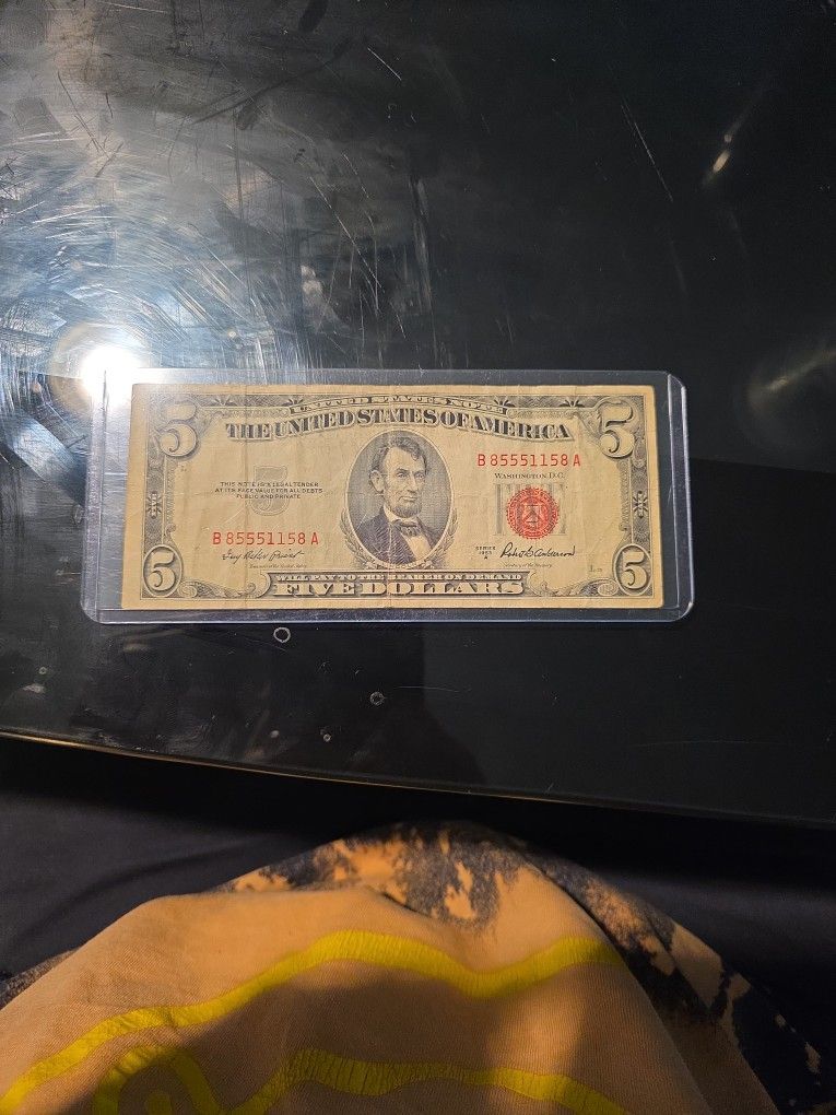 1953 Series A $5 Red Seal Trinary Serial #