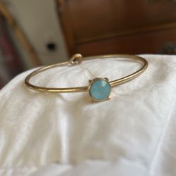 Gold tone And Blue Stone Costume Bracelet 