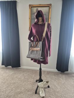 Burgundy relax fit jersey dress