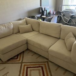 White Modular Sectional Reversible