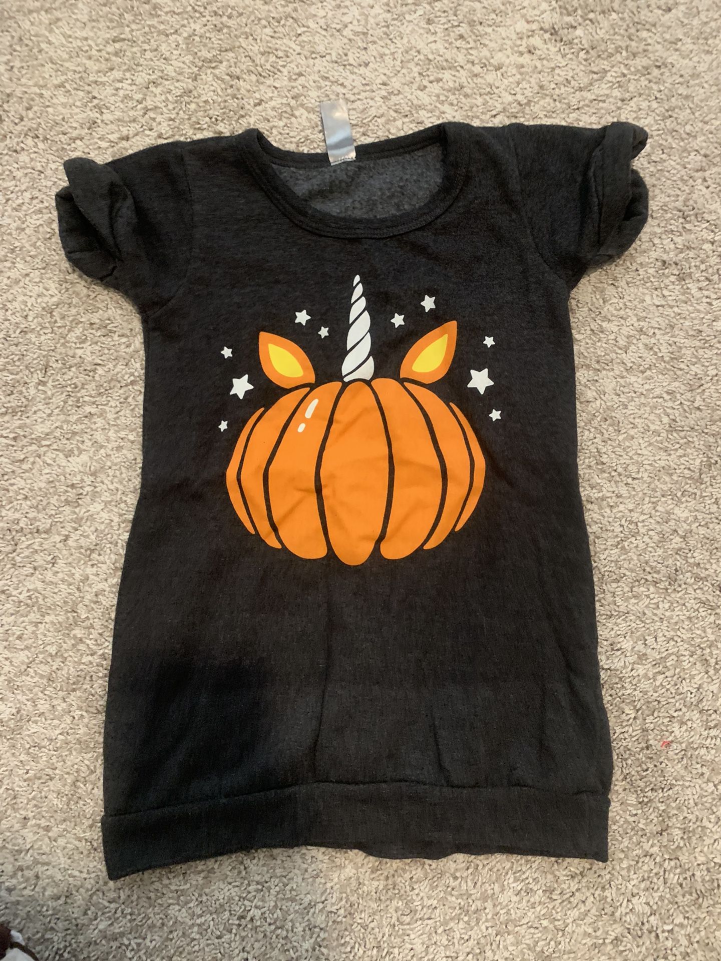 5T Fall Pumpkin Unicorn Dress