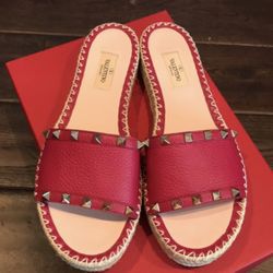 Valentino Rockstud Espadrilles Sandal