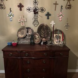 Antique Buffet And Table