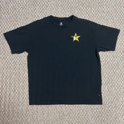 Converse Chuck Taylor Stitched Yellow Plaid Star Y2K Black T-Shirt