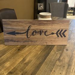 Wooden love sign