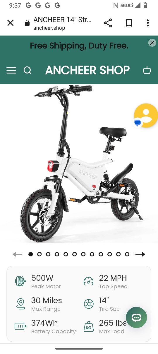 Ancheer 14 Inch Foldable Bike