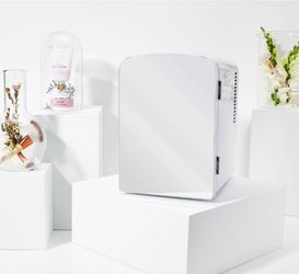 On-the-go Portable Mini Fridge in White, 4 Liter capacity with Removable Shelves