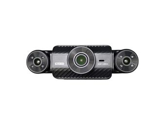 360° Dash Cam Front And Rear Inside 4 Channel 3" IPS Dash Cam Front And Real Inside Left Right, 4*1080P 30fps 8 IR Night Vision, Loop Recording
