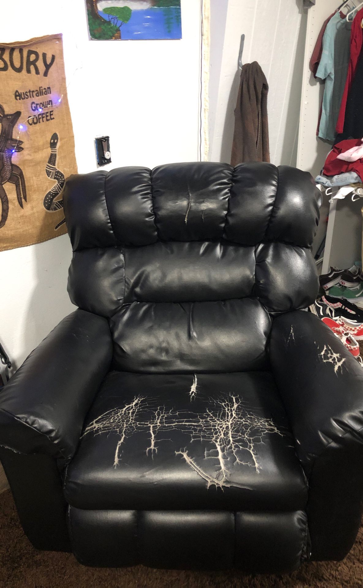 lazy boy heated massage leather chair