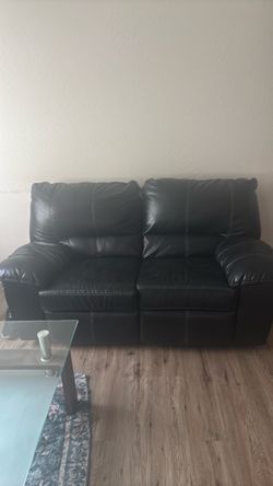 Black leather couches
