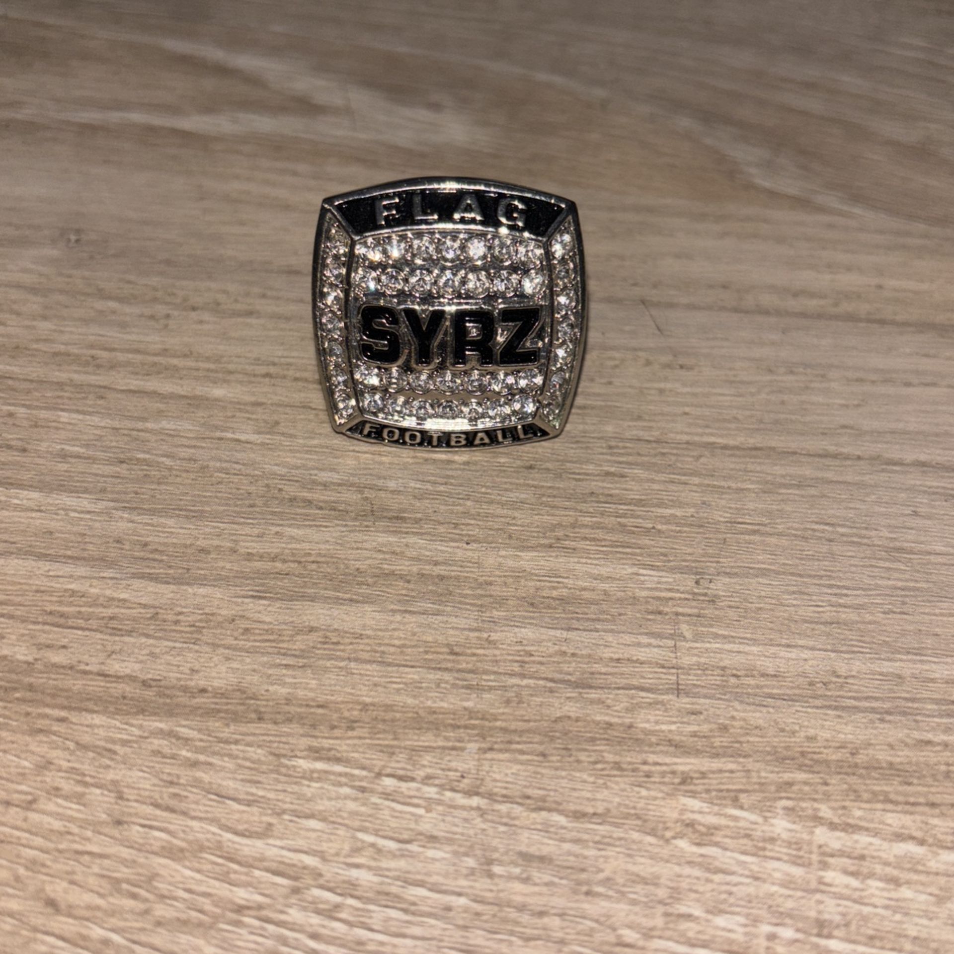 diamond flag football championship ring