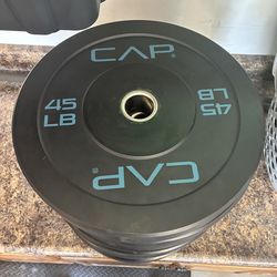 Set of 6 CAP Olympic Weights, 45lb Plates | Gym Equipment for Weight Training, Weightlifting, Bodybuilding