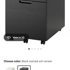 Ikea GALANT Drawer unit/drop file storage, cabinet black stained ash veneer, 17 3/4x21 5/8 "
