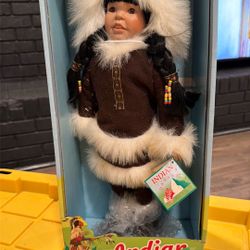 Handcrafted Porcelain Indian Doll 