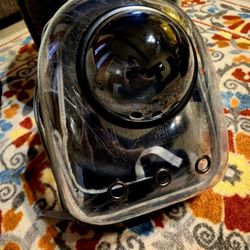 Space Capsule Astronaut Carrier Backpack for Small Puppies & Cats, Black 17.7" x 9.05" x 13.78"