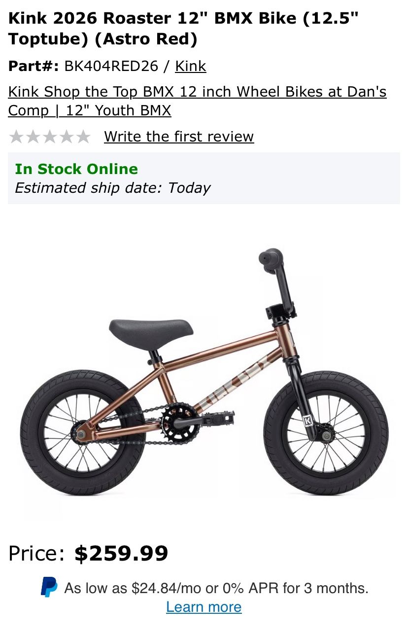 Kink 12” Bmx Bike