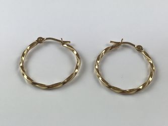 14k Yellow Gold Hinged Hoop Earrings
