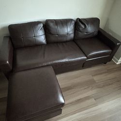  Brown Faux Couch, Faux Ottoman, Middle Faux Chest