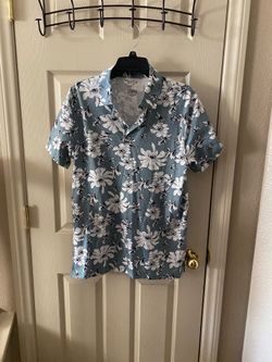 Camisa APT. 9 Hawaiana Blanco Con Verde - Size M