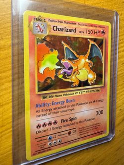 Charizard XY evolutions Pokemon card green flame