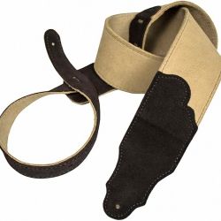 Franklin Strap 2.5" Wide Original Honey Genuine Suede Leather Guitar Strap