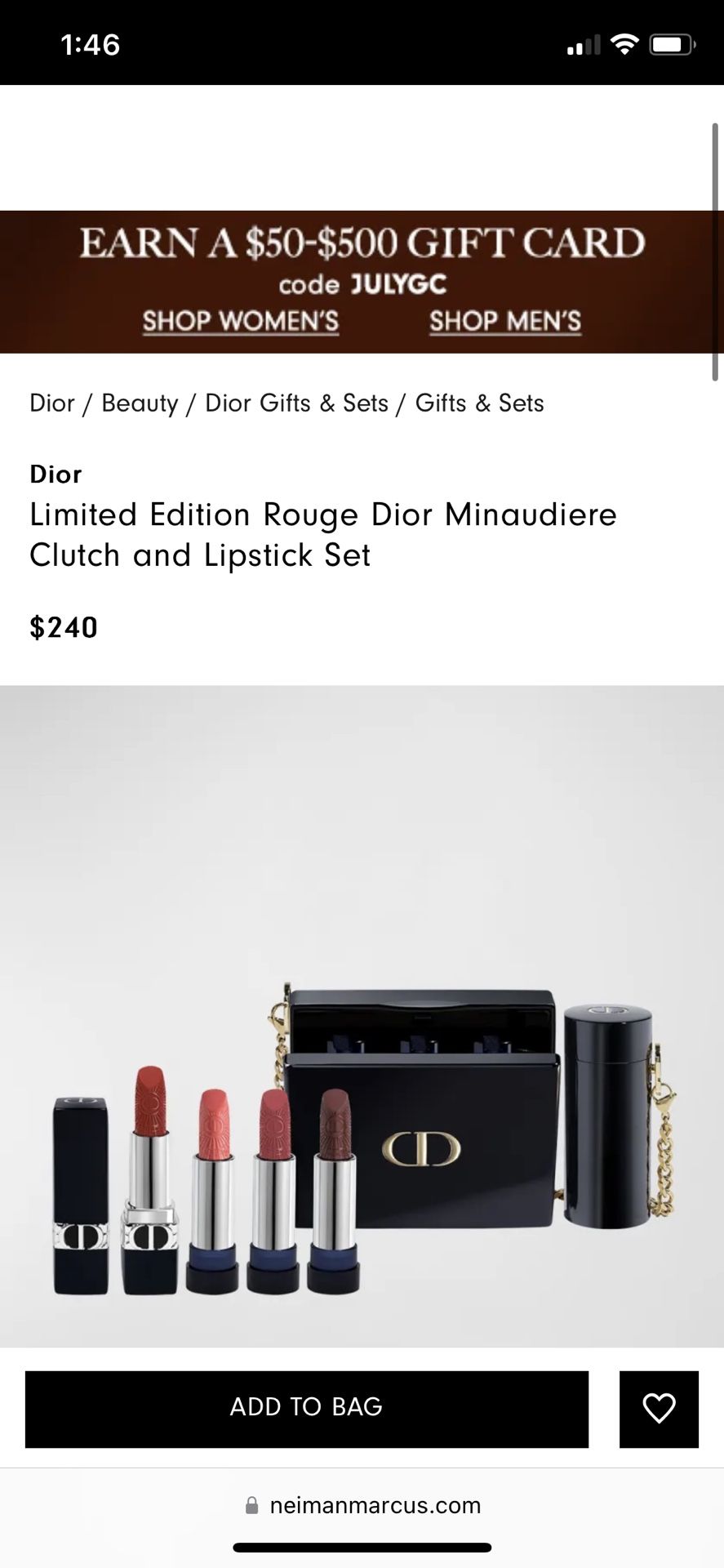 Limited Edition Rouge Dior Minaudiere Clutch And Lipstick Set