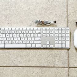 Set of Apple USB Ultra-Thin Aluminum Keyboard A1243 + USB Mouse A1152