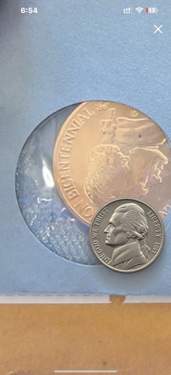 Oversized Nickle Medal, Celebrate America coin and stamp