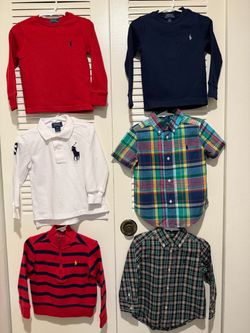 Polo Ralph Lauren Boys 2T Clothes Bundle Lot 6pc Shirts Pullover, Plaid Madras