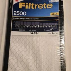 3M Filtrete 16x25x1 2500 Premium Allergen& Ultrafine Particles Air Filter 4 Pack