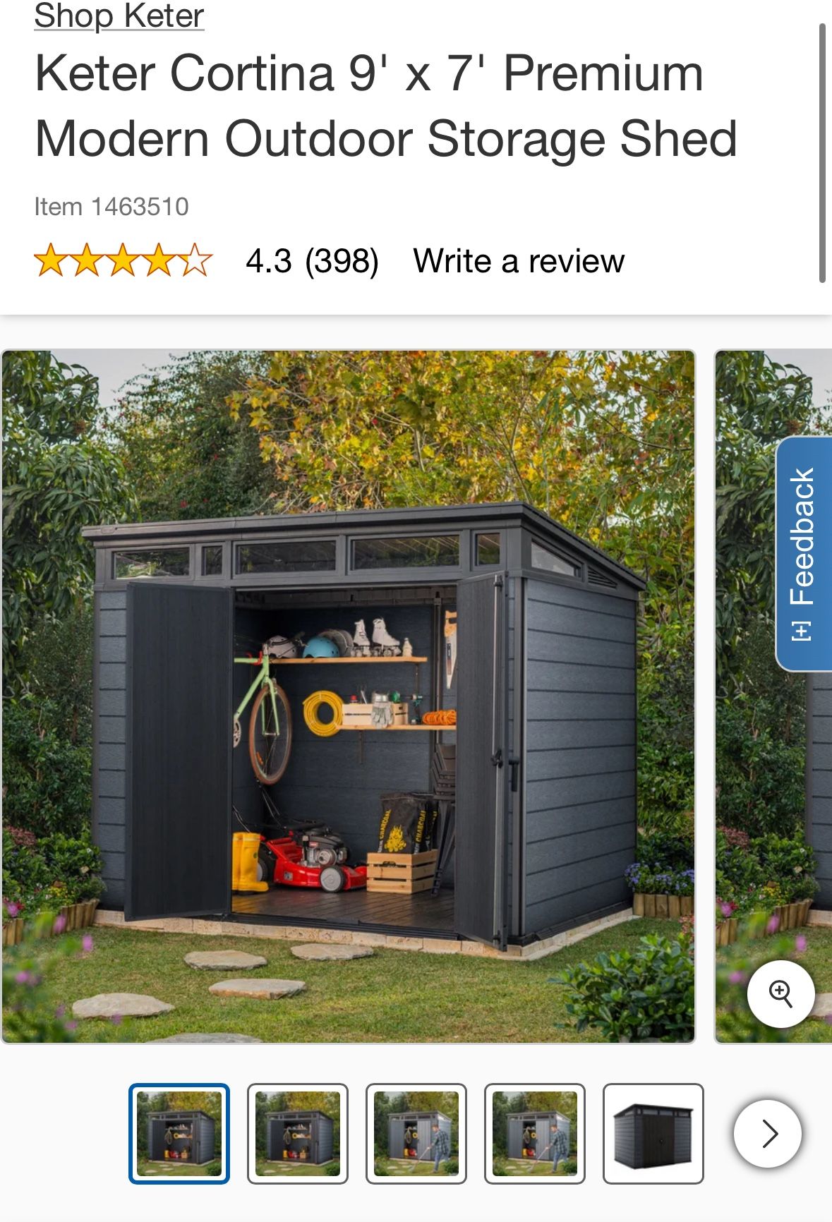 Outdoor Storage Shed- Keter Cortina 9’x7’