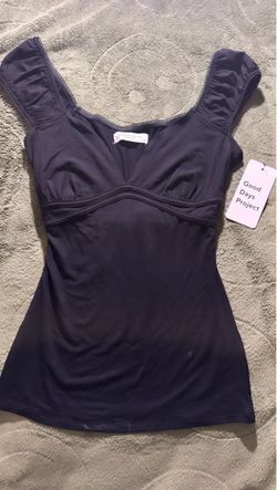 black ruched strap top size s