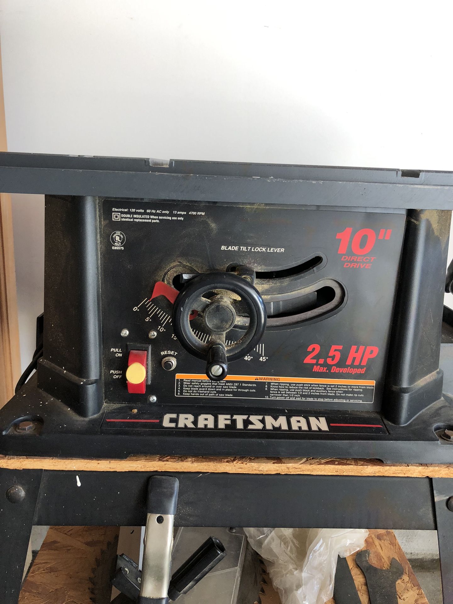 Craftsman 10” Table Saw