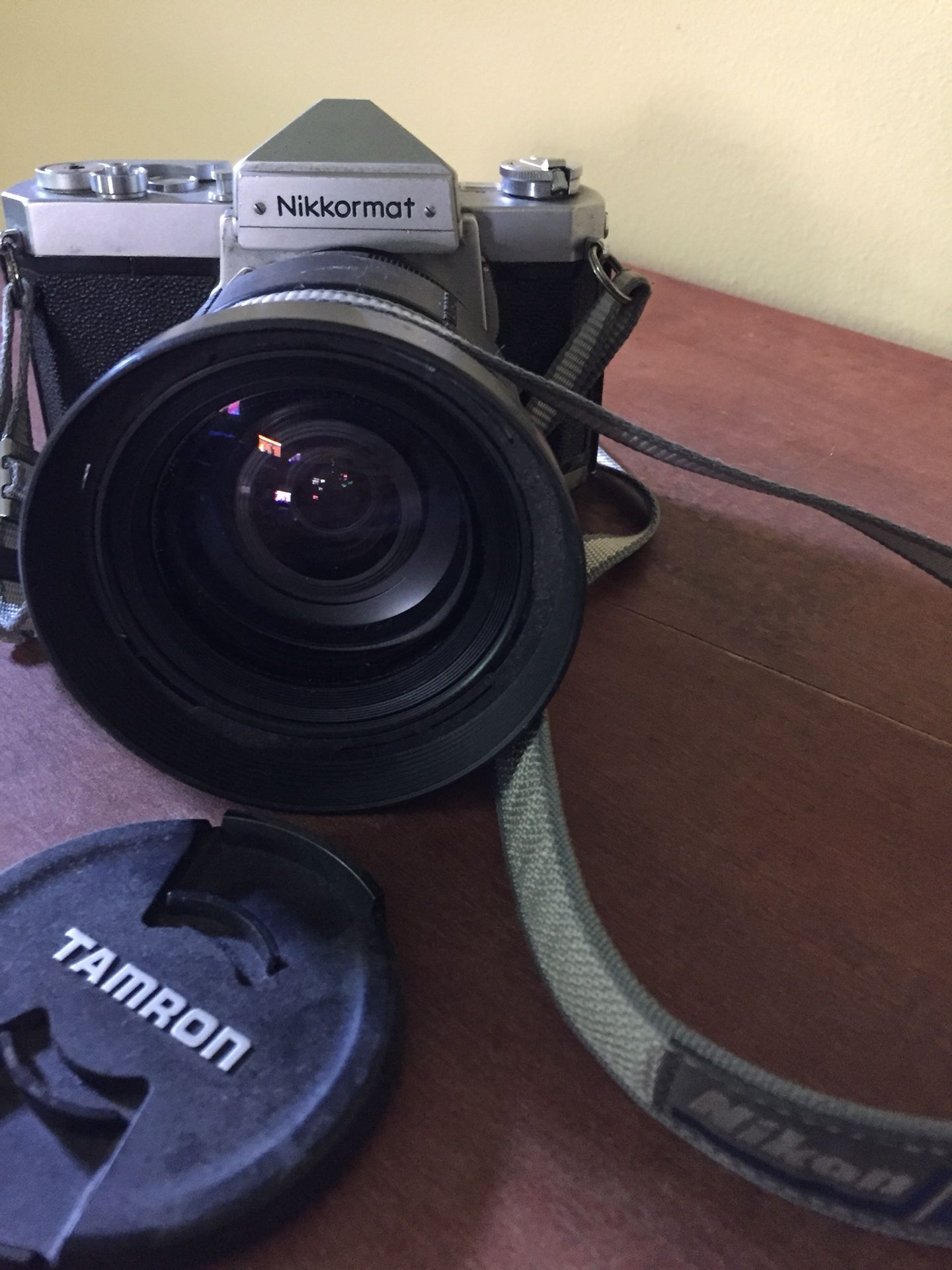 Nikkormat SLR film camera with Tamron Portrait Lens