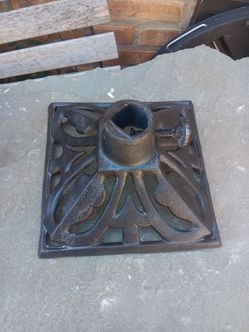 9" X 9" Small Cast Iron Umbrella, Tiki Torches  Holder Stand